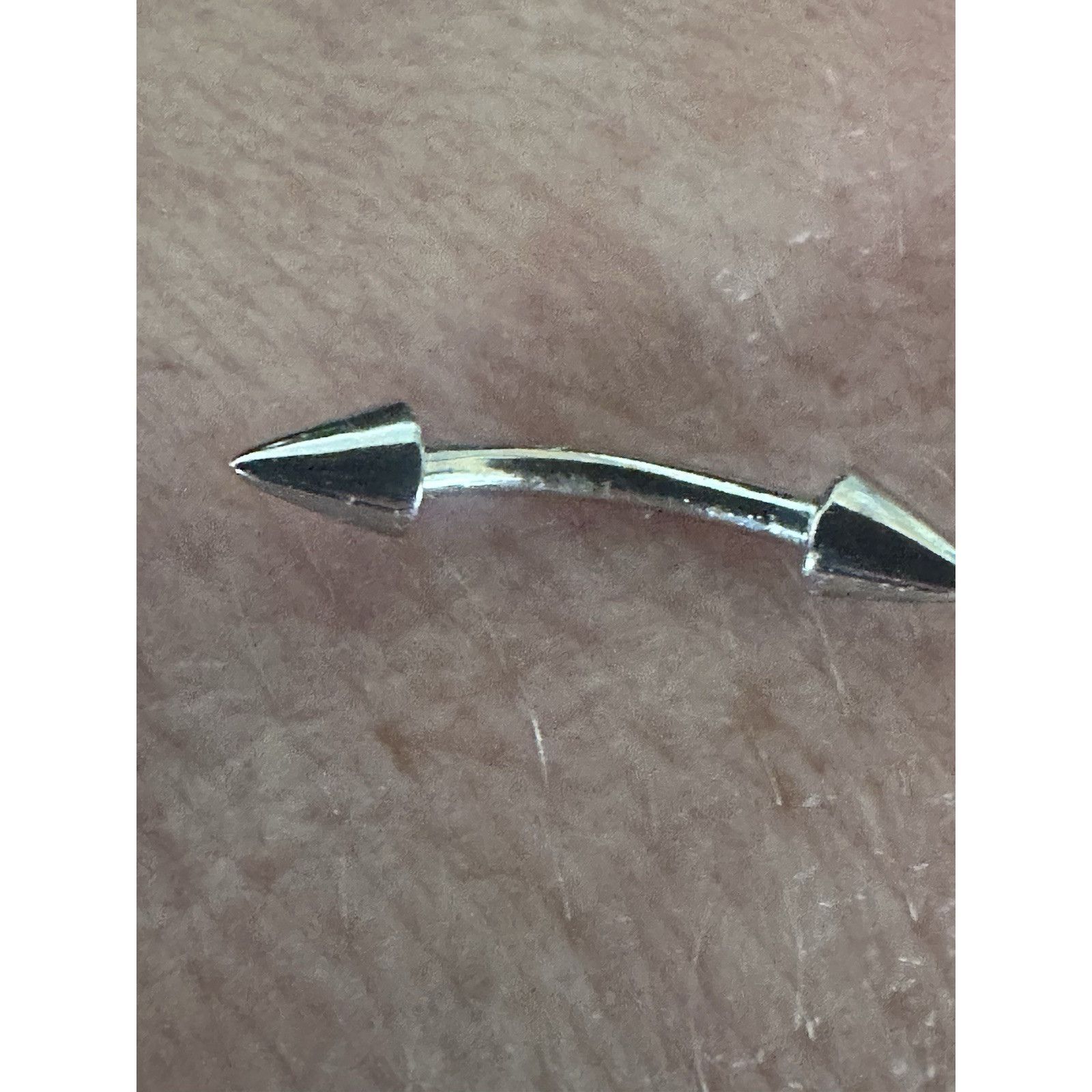 14k Solid White Gold 8 Mm 16 Gauge Spike Cone Curved Barbell Piercing Earring 152$
